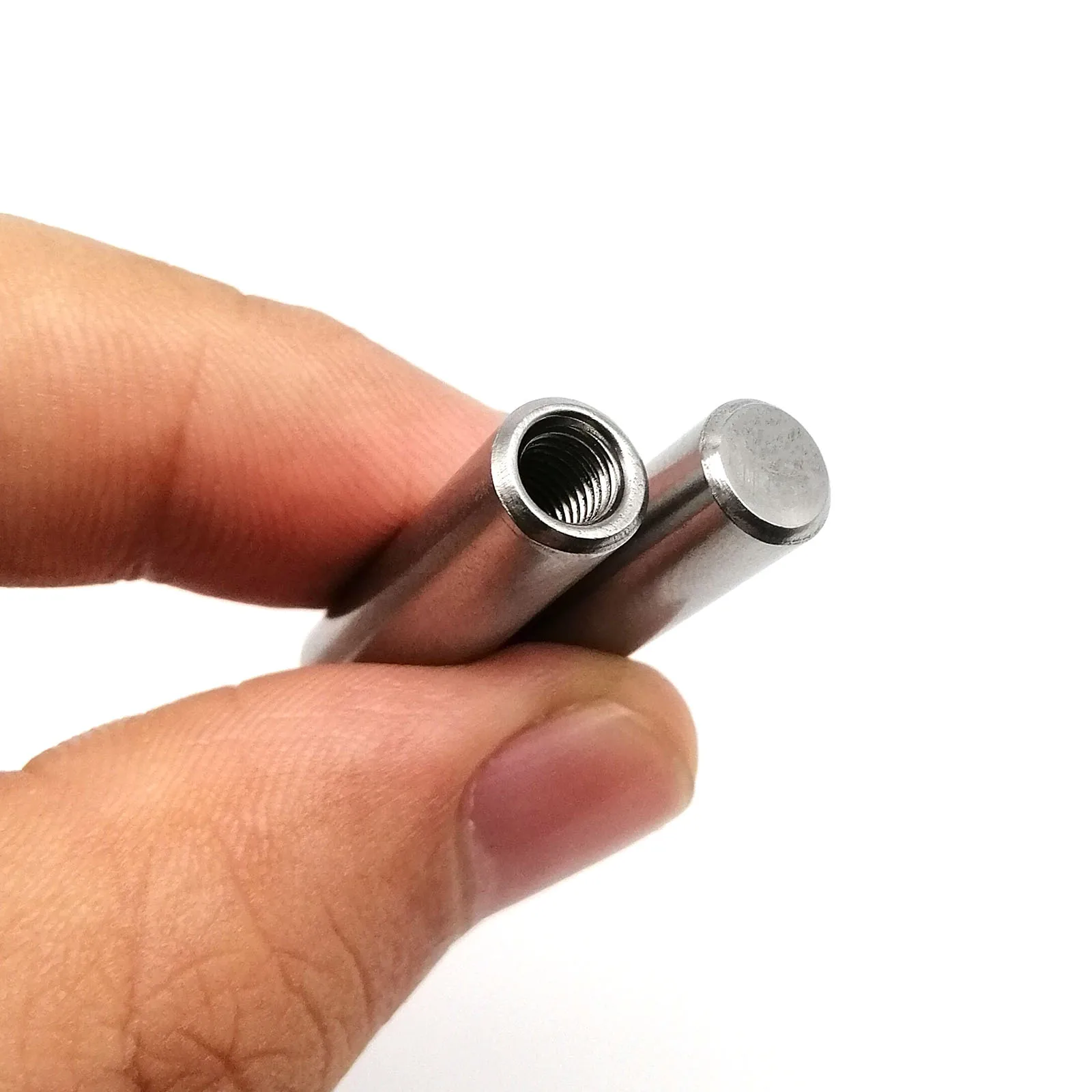 304 Stainless Steel Female Thread Cylindrical Dowel Pin – M3 M4 M5 M6 Internal Thread, OD 4–12mm, Length 12–80mm (5-Pack)