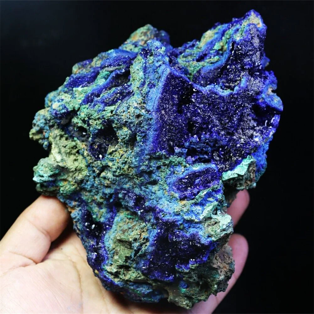 Natural blue copper ore azurite original stone specimen mineral crystal ornamental home decoration