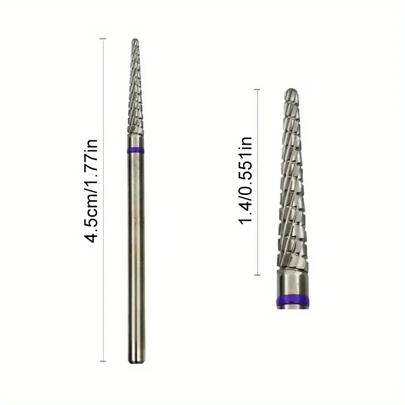 หัวเจียรเล็บคาร์ไบด์ 1/2 ชิ้น สำหรับทำความสะอาดหนังกำพร้า หัวเจียรทรงกรวย สำหรับเครื่องเจียรเล็บไฟฟ้า อุปกรณ์เสริมสำหรับทำเล็บ