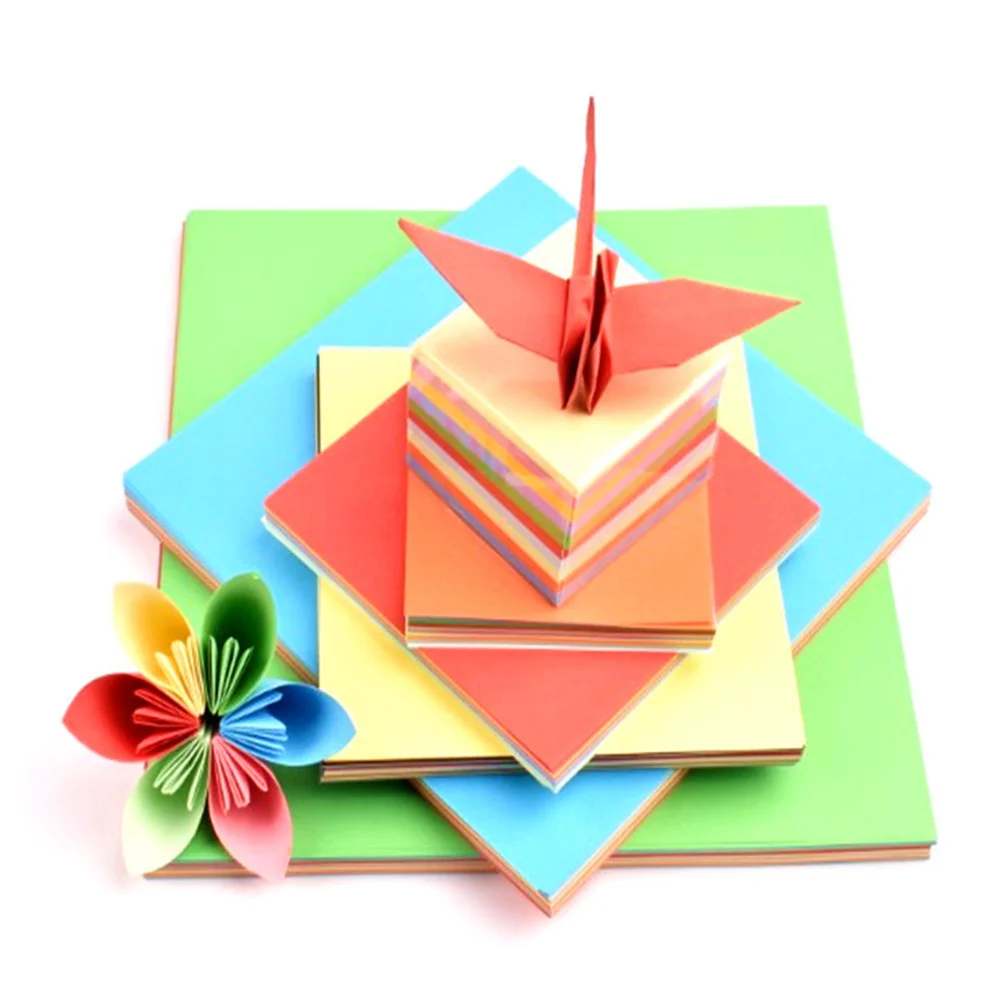 

500Pcs Folding Paper Hand Craft Sheets Mixed Colors for DIY Art Craft Decoration Kindergarten Paper Folding Entertainment