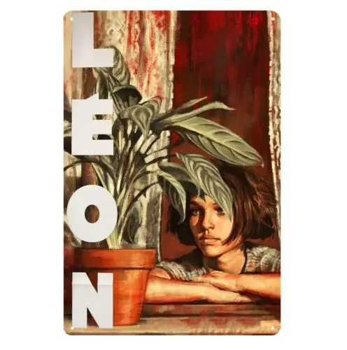 Leon The профессиональный джинс Reno металлический постер для фильмов коллекционный жестяной знак 20x30 см