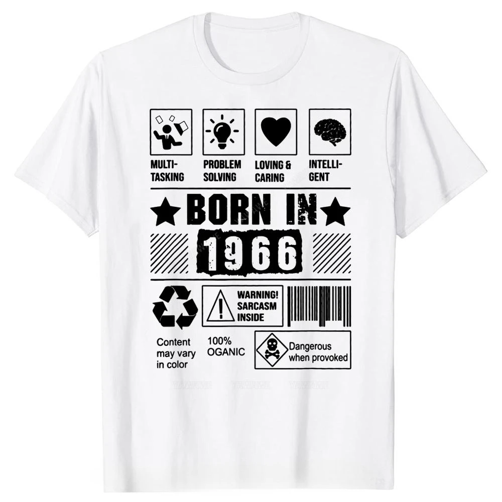 Summer Graphic father days Gifts T-shirt Mens Clothes Funny Born In 1966 Multi-tasking Problem Solving Loving Caring T Shirts