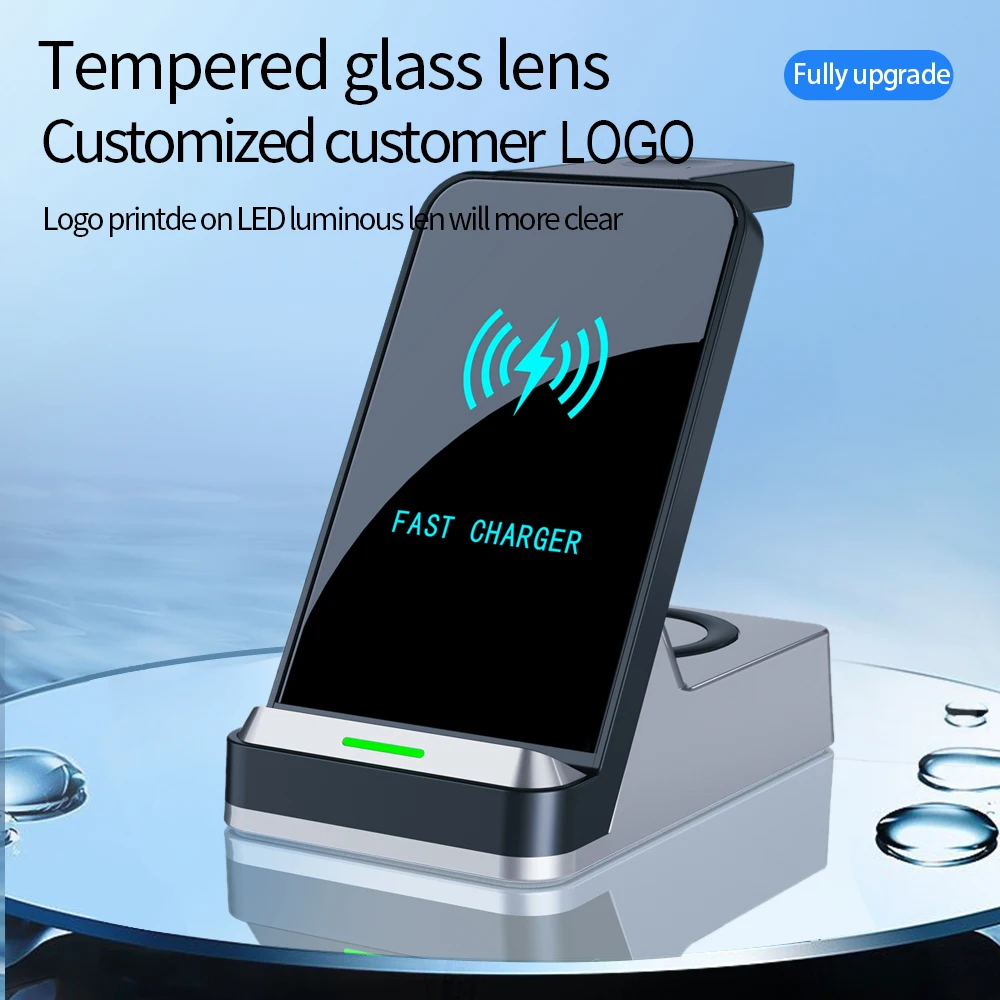 New Portable Desktop Mobile Phone Wireless Charger Station 3 In1 Wireless Charger for Smart Watch