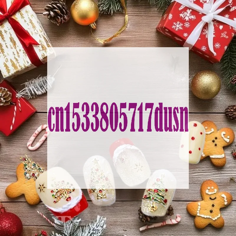 Dulce motivo navideño bola de cristal luces surtidas árbol de Navidad transferencias de Arte de uñas calcomanías de manicura adornos de uñas regalo