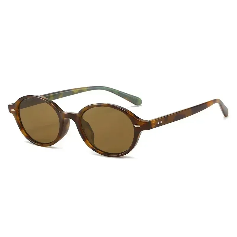 Retro Small Oval Sunglasses Women Men Rivets Shades Fashion Eyewear Luxury Sun Glasses UV400 Gafas De Sol view 4