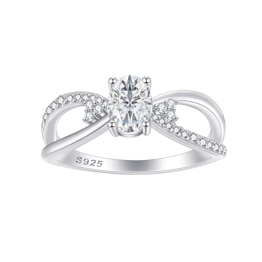 

Luxury Sparkling High Carbon Diamond Rings for Women - 925 Sterling Silver Wedding Band Ring & Bridal Engagement Jewelry Gift