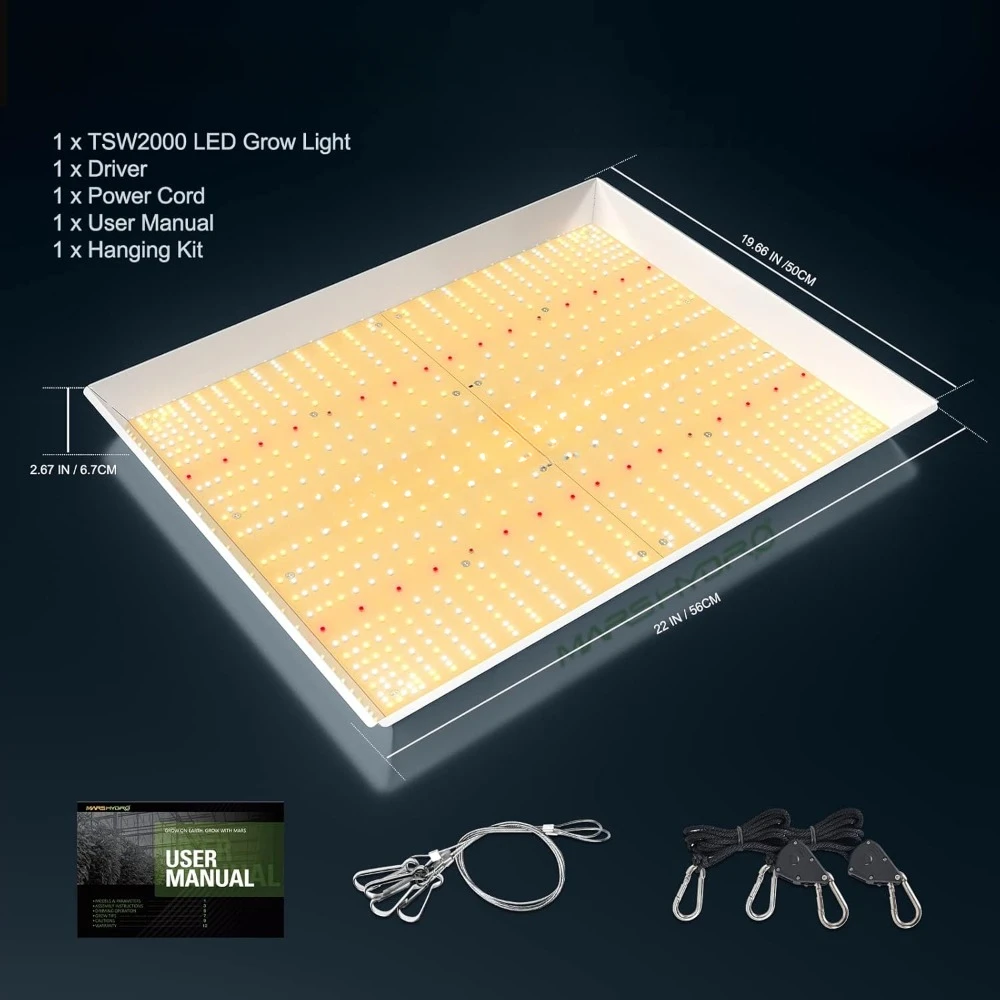 New Grow Light 300 Watt Dimmable Full Spectrum for Indoor Plants Seeding Veg Bloom Light for 3x3/4x4ft Coverage