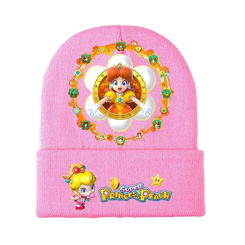 Super Mario-Chapeau de dessin animé Anime pour garçons et filles, casquette de Noël, sports de plein air d'hiver, chaud, coupe-vent, chapeaux en laine, cadeau pour enfants