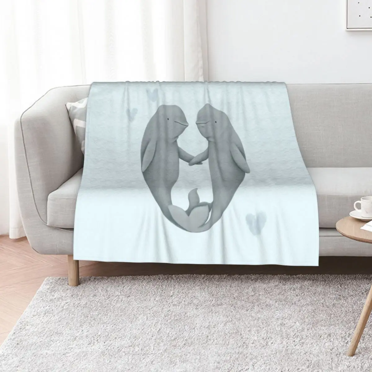 Beluga Love Throw Blanket Warm Baby Bed linens Cute Plaid Loose Decorative Throw Blankets