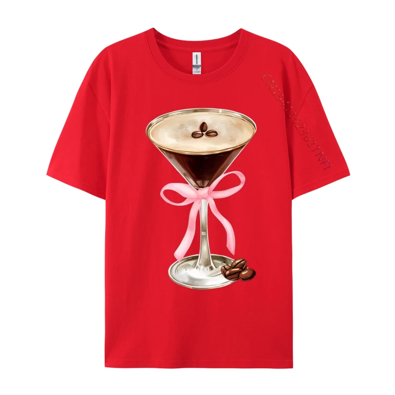 Espresso Martini Pink Bow Cotton Men Tshirts Party Luxury Designer T-Shirts 2024 New Geek Luxury Designer T-Shirts Wholesale