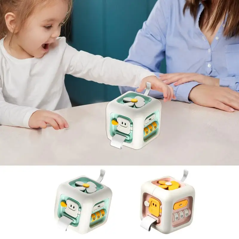 6 In 1 Busy Cube Toys Fine Motor Skill Development Practice Skills Drawer Cube Finger Press Training Toy For toddler Girl Boy