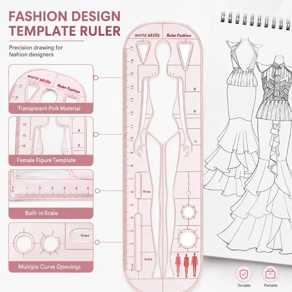Plastic Figure Template Ruler Dynamic Poses Ruler Scale Clothing Design Ruler Female Figure Figure Outlines Drawing Tool