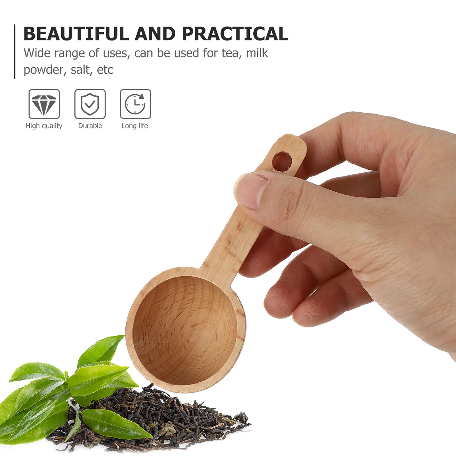 

Beech Wood Measuring Spoon Taza Medidora Kleine Holzschaufel Cucharas De Madera Cocina Mini Louche Spoons