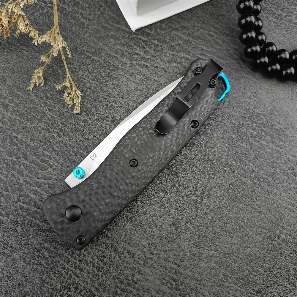 Carbon Fiber Handle HUAAO 535 Axis Pocket Folding Knife D2 Blade Outdoor Hunting Hot Knife Tactical Camping EDC Tool