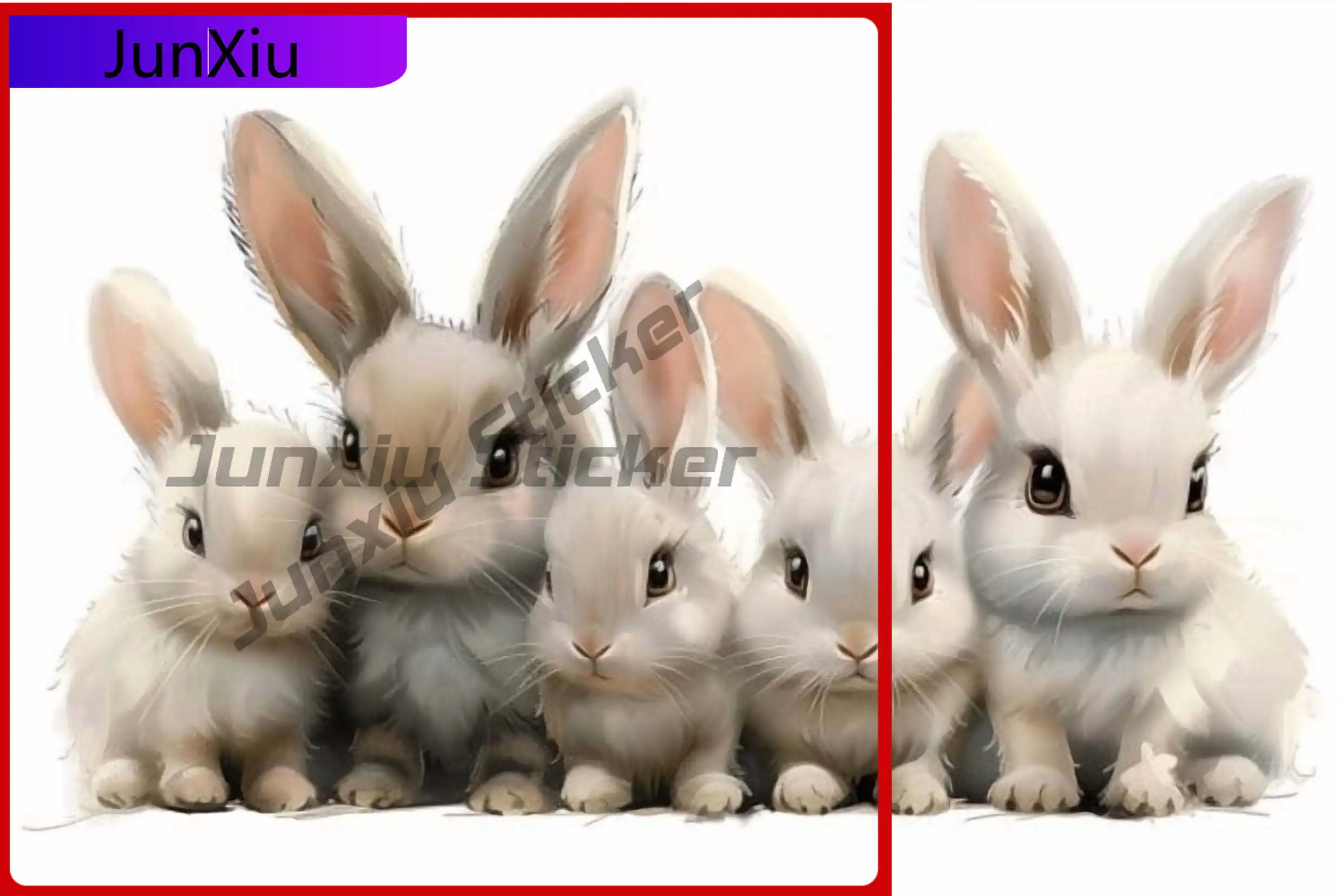 

Kawaii Bunny Sticker, Adorable Retro Car Laptop Window Bumper Waterproof Vinyl Decal Sticker Retro Aesthetic Unique Trendy