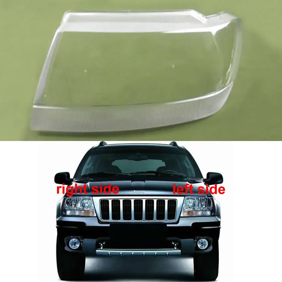 

For Jeep Grand Cherokee 1999-2005 Headlamp Cover Shade Headlight Transparent Lens Shell Plexiglass Replace Original Lampshade