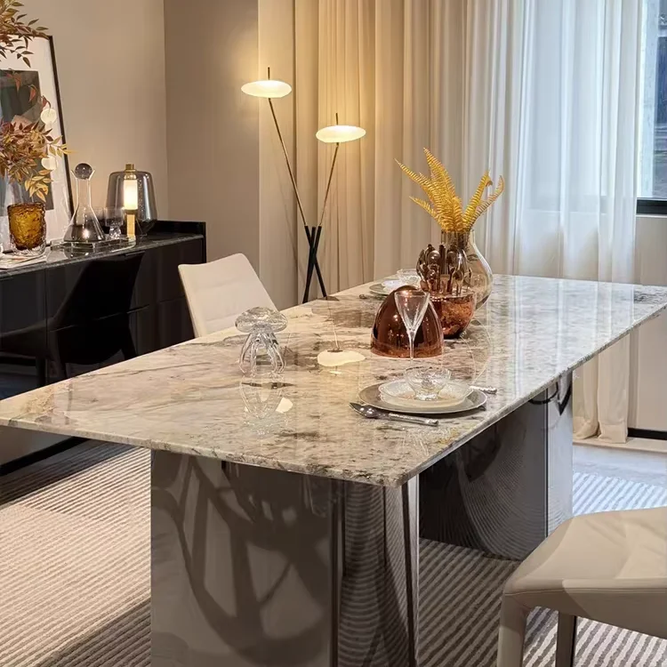 For High-End Villa Apartment Contemporary For Hotel Living Room &Pandora Luxury Dining Table Modern Minimalist Natural Stone
