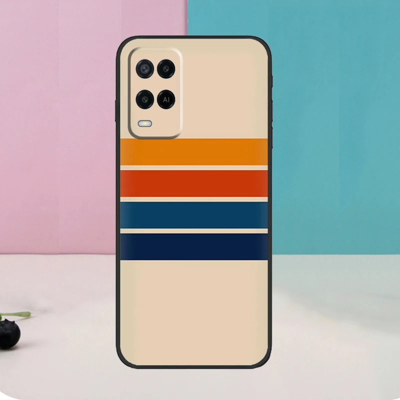 Retro Stripes Aesthetic Vintage For OPPO A78 A98 A58 A16 A76 A96 A5 A9 A53 A17 A57 A77 A15 A52 A72 A93 A74 A94 A54S Case