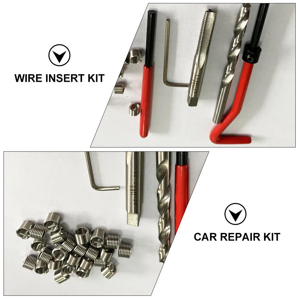 

30Pcs Repair Kit for Automotive Engine Thread Restoration Tool Wire Insert Stripped Hole Fix Set