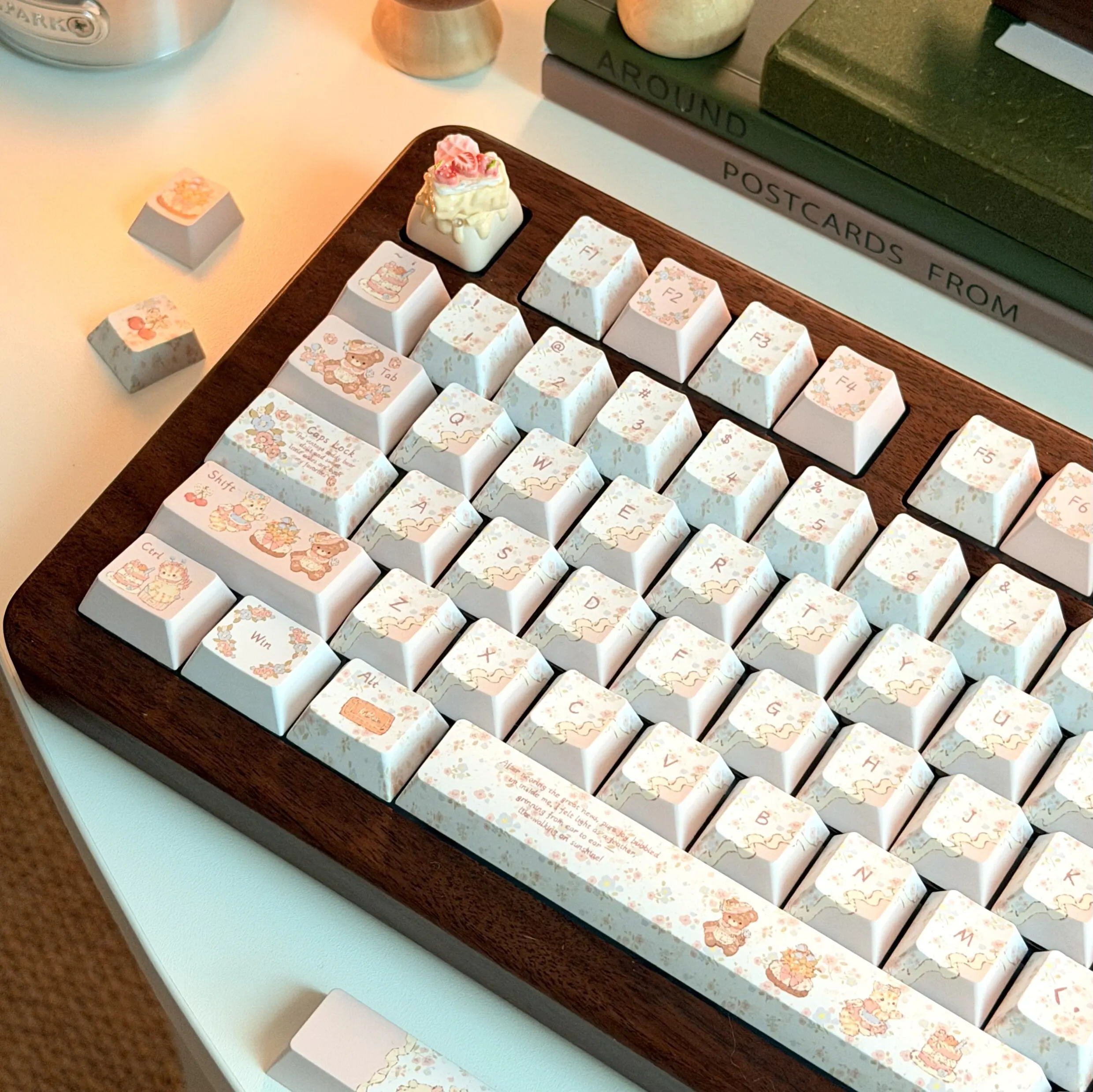 أغطية مفاتيح حفلة الشاي للدب ا - مراجعة Keycaps Pbt Double Shot 104 Keys وسعره
