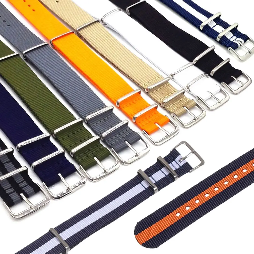 18 20 22 mm Universal Sport Women Man Replacement Nylon Weaving Bracelet Watch Strap Loop Watchband