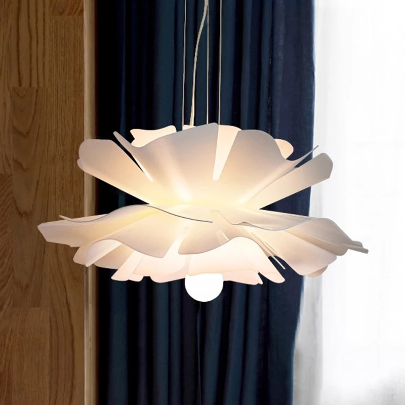 Nordic Chandeliers Cream Wind Loft Living Room LED Acrylic Pendant Lamps Home Decor Ceiling Design Lotus Shape Lighting Fixtures