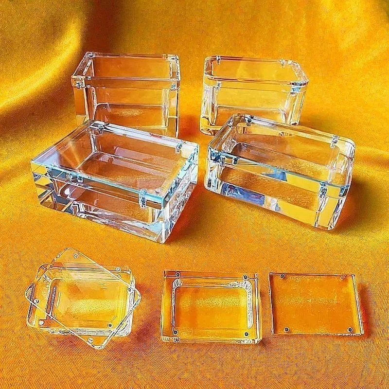 Acrylic Transparent Jewelry Box Portable Bracelet Collection Boxes Counter Bangle Storage Box Travel Jewelry Organizer Boxes