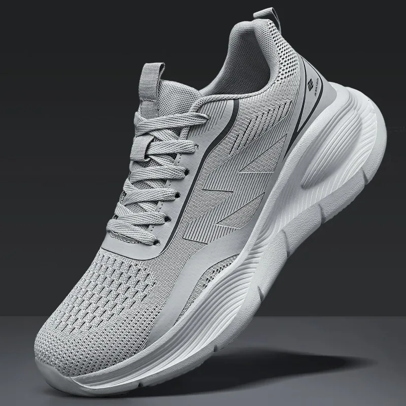 Men's Shoes Breathable Mesh Casual Shoes Lace Up Shock Absorption Comfortable Running Shoe Fashion High Quality Sneakers for Men
