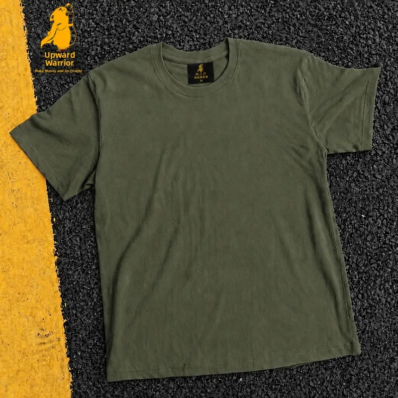 Loose Fit Cotton T-Shirt Unisex Short Sleeve Double Thread UPUPXIA Hero Print Sweat Absorbent round Neck Casual Summer Top