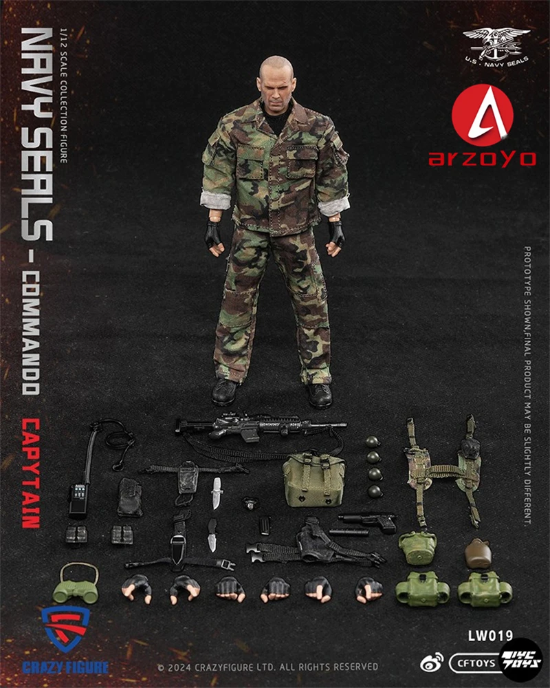 2025 Q1 CRAZY FIGURE LW019 1/12 SEAL Special Assault Team-Captain Action Figure 6'' Male Soldier Figurine Model Toy