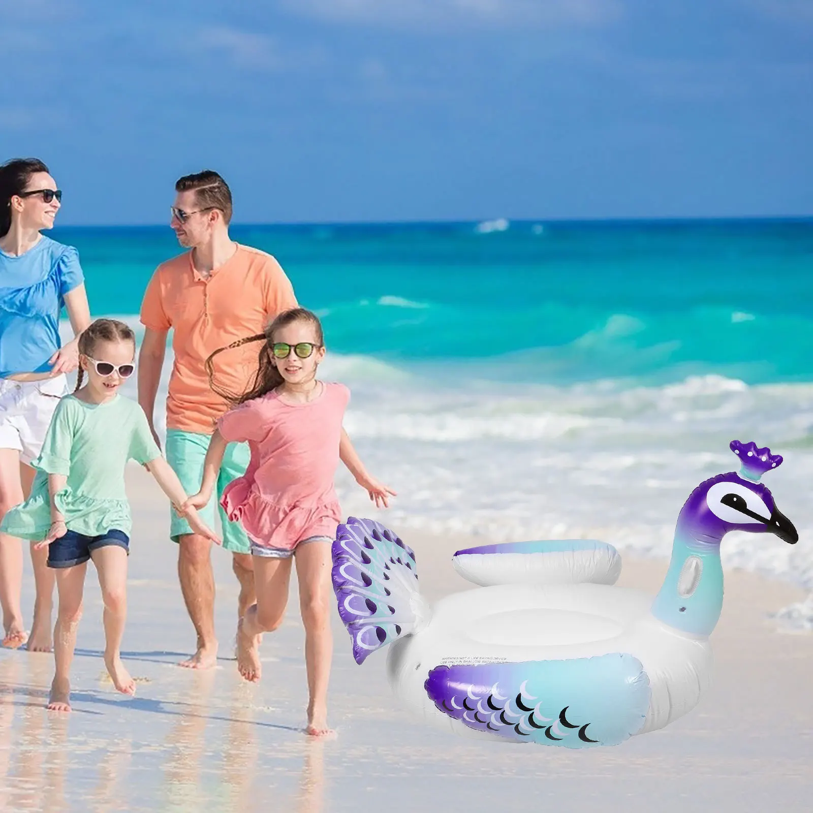 1pc Inflatable Peacock Mount Pool Float Adult Kids Bright Color Soft PVC Material Summer Beach Fun Floating Recliner Inflatable