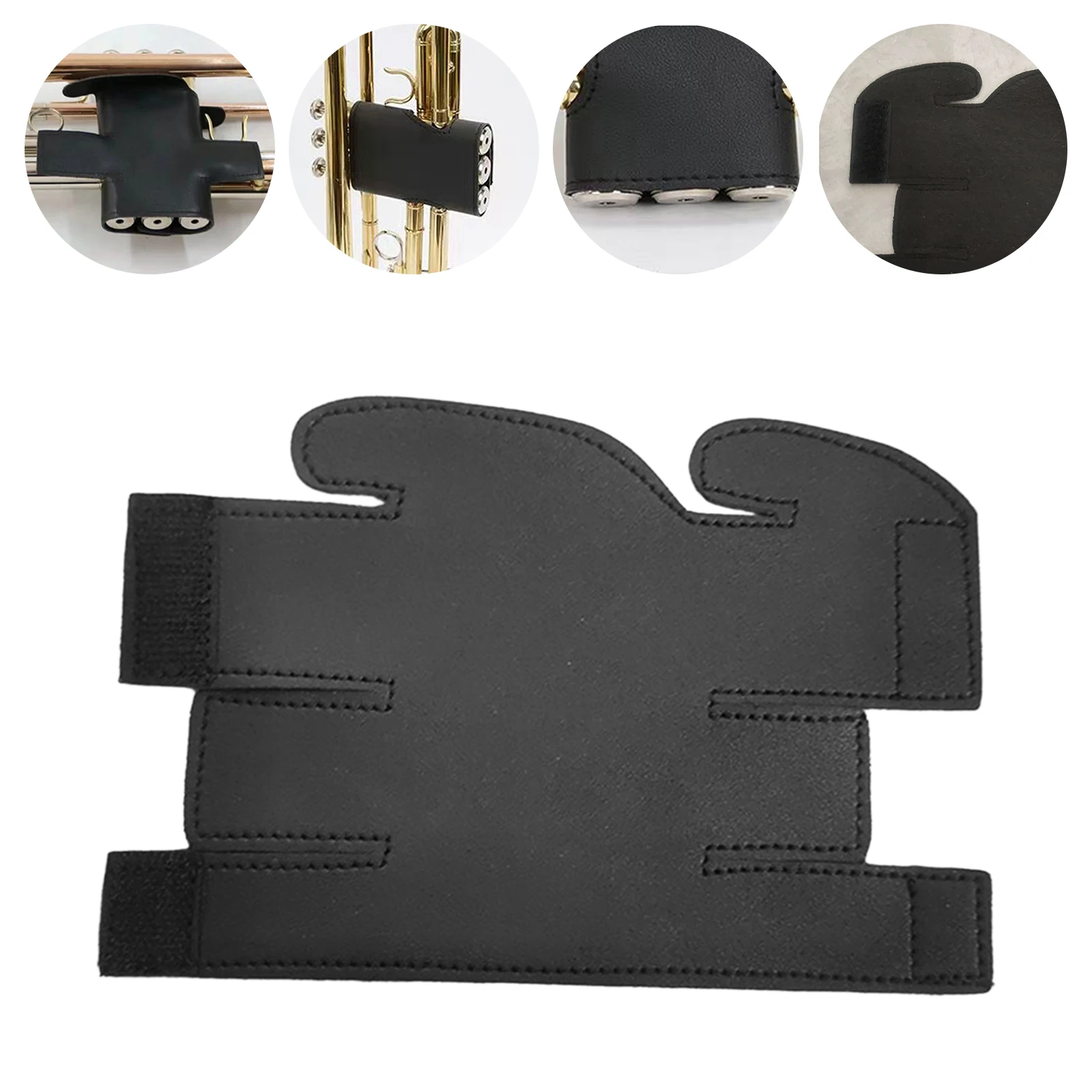 Professional Trumpet Valves Protective Cover Trumpet Hand Guard Pads Leather Pads Wrap Cover for Stains