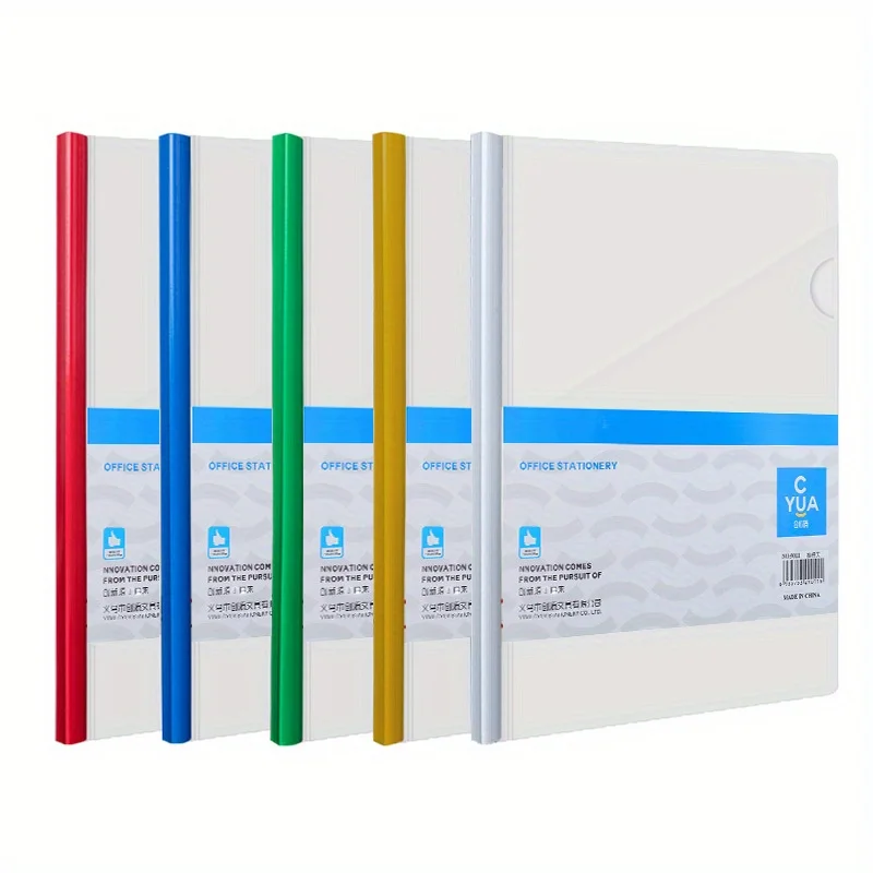10Pcs Clear Report Covers with Sliding Bar 10mm Slide-Grip Resume Covers 75 Sheet Capacity A4 Presentation Folder for File Resum