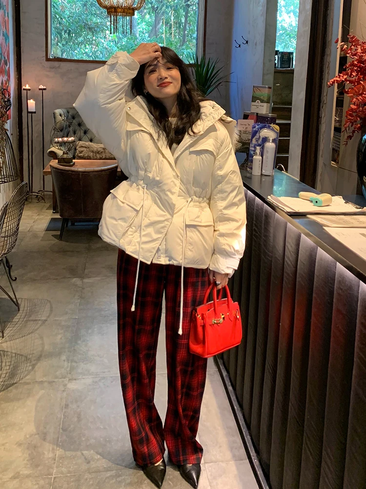 Jaet – manteau à capuche pour femmes, doublure à la taille, amincissant, chaud, grand col en fourrure, pour les déplacements coréens, nouvelle collection 2024