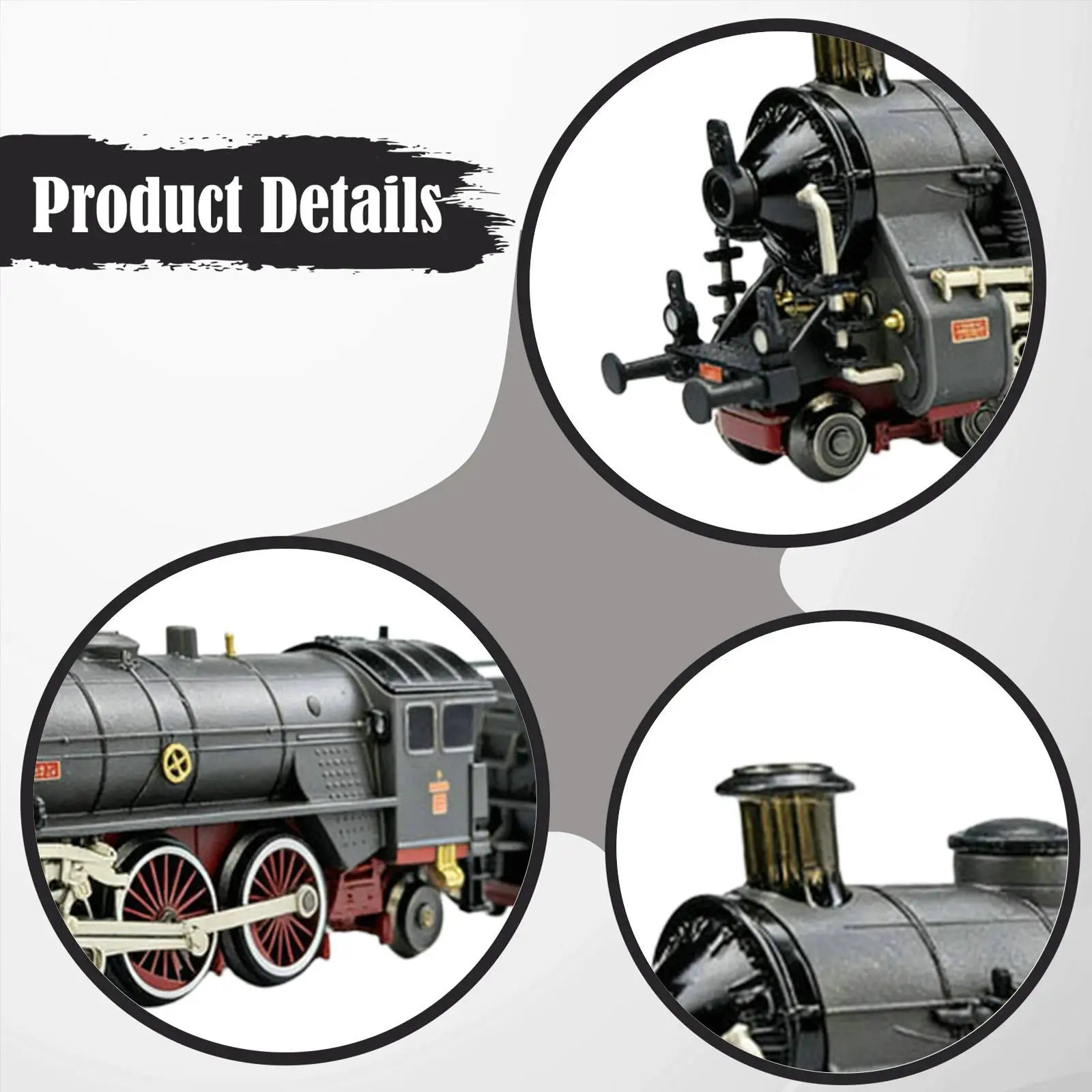 Tren Eléctrico de Juguete, Locomotora de Aleación con Motor Móvil, Luces de Humo y Sonidos para Niños y Niñas, Regalo de Navidad