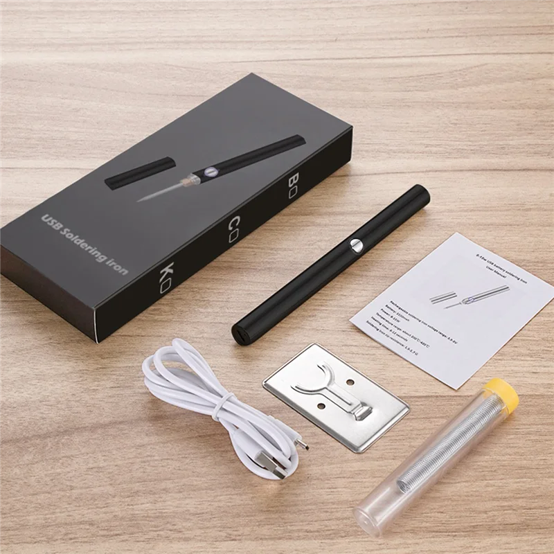 

Portable Soldering Iron With Cover Mini 5V Rechargeable Wireless Soldering Iron Battery Soldering Iron (Tip-BCK Kit)-AS97