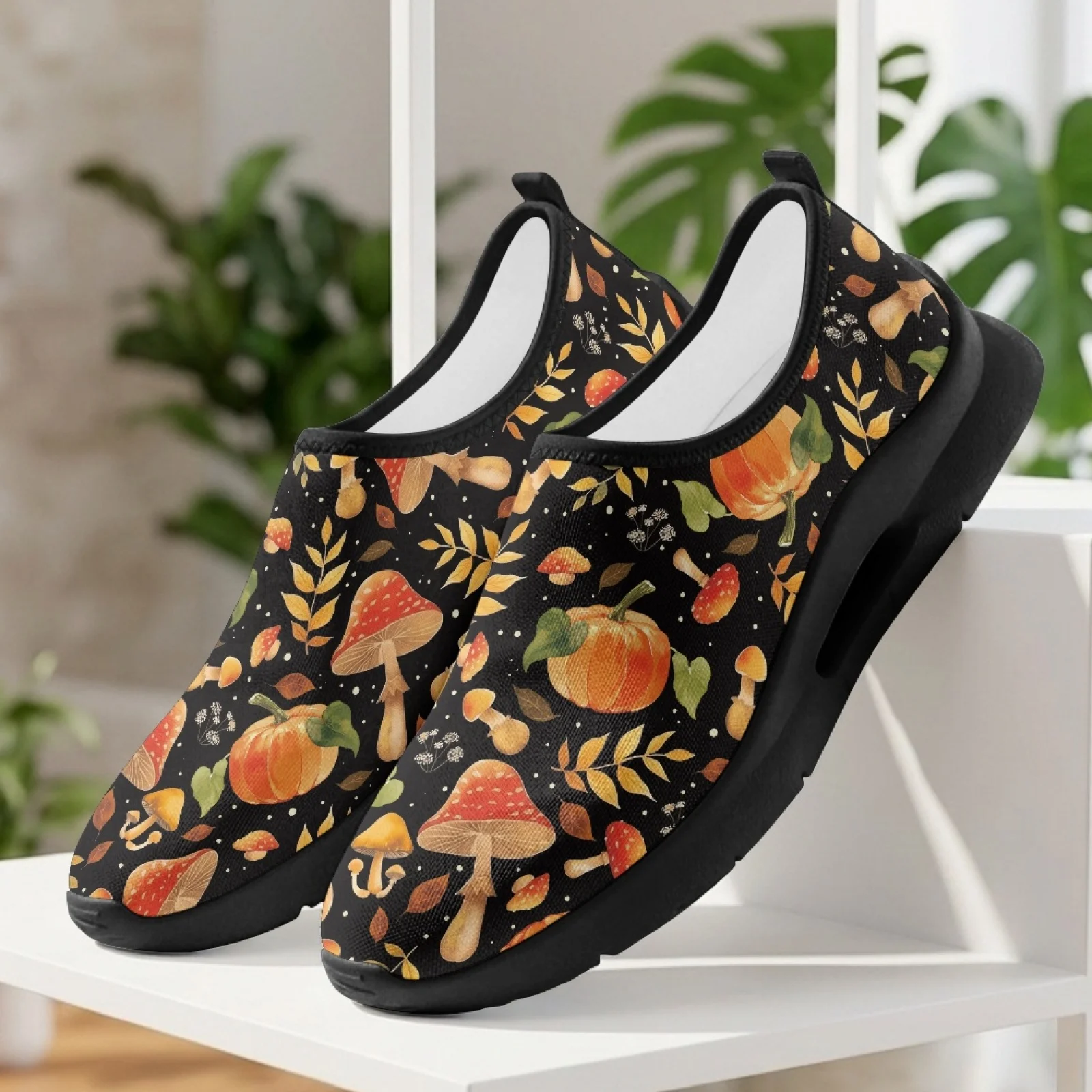 PENSTROLL Mushroom Forest Round Toe Breathable Walking Shoes Casual Low Top Sneakers for Men Everyday Wear Hiking