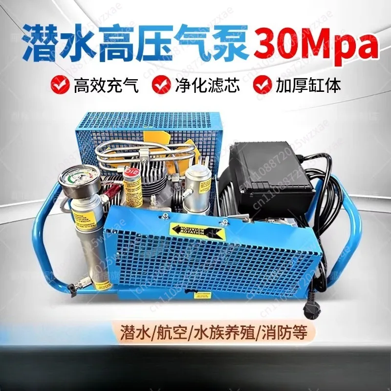4500PSI 300Bar 100L/min Diving High Pressure Compressor PCP Air Compressor Auto Stop Scuba Breathing Snorkeling