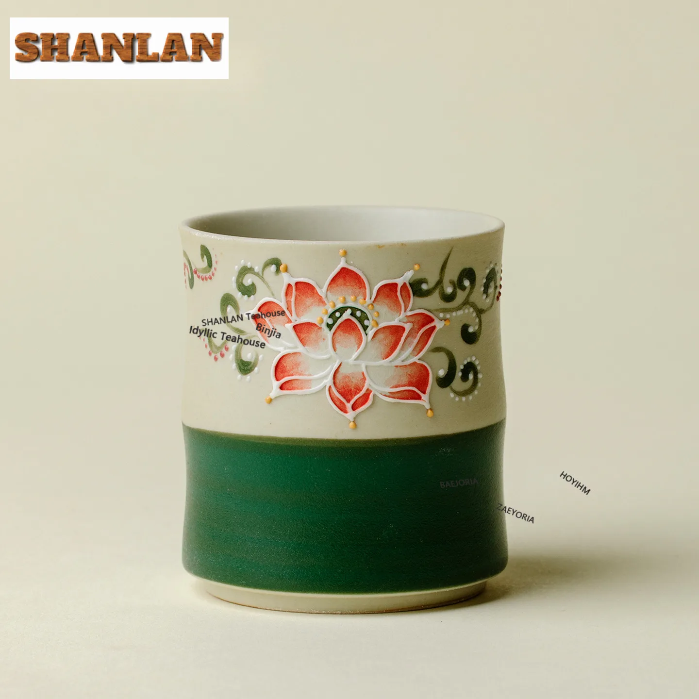 90 ml handbemalte Sommer-Lotus-Teetasse mit Bambusknoten, antikes Teeschalen-Set, Tassen zum Teeverkostung, Dufttasse, Jianzhan-Tassen, Cha-Geschenke
