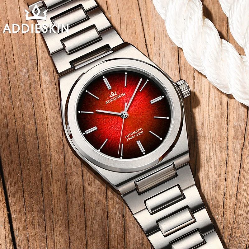 

ADDIESKIN мужские механические автоматические часы водостойкие сапфировое стекло ультратонкие мужские часы из нержавеющей стали роскошные мужские часы