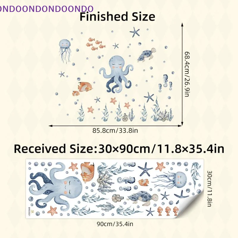 

Cartoon Style Marine Animal Octopus Wall Sticker Removable Kid Bedroom Living Room Baby Room Home Decor Accessory