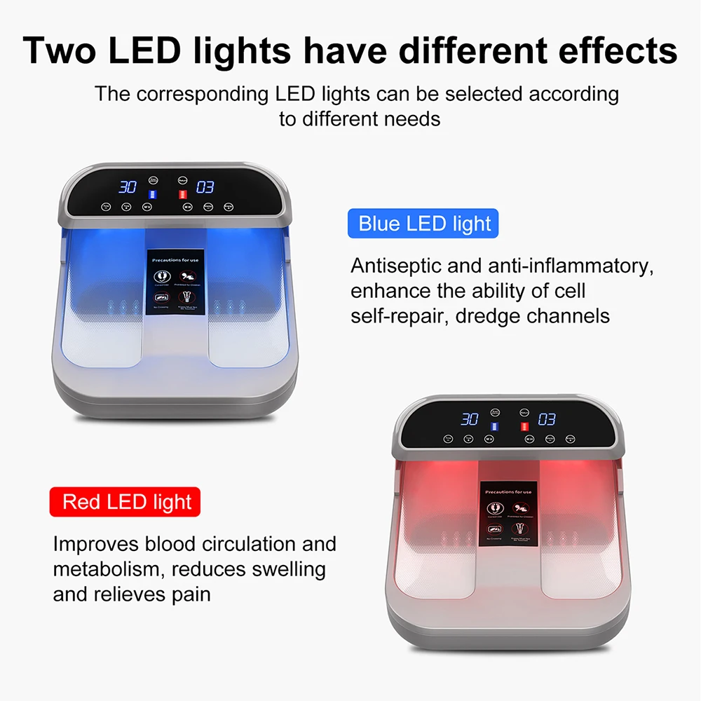 Dispositivo de terapia de frecuencia de terahercios, Bluetooth, PEMF, masaje de pies y terapia de calefacción para aliviar el dolor, rehabilitación de cuidado de la salud