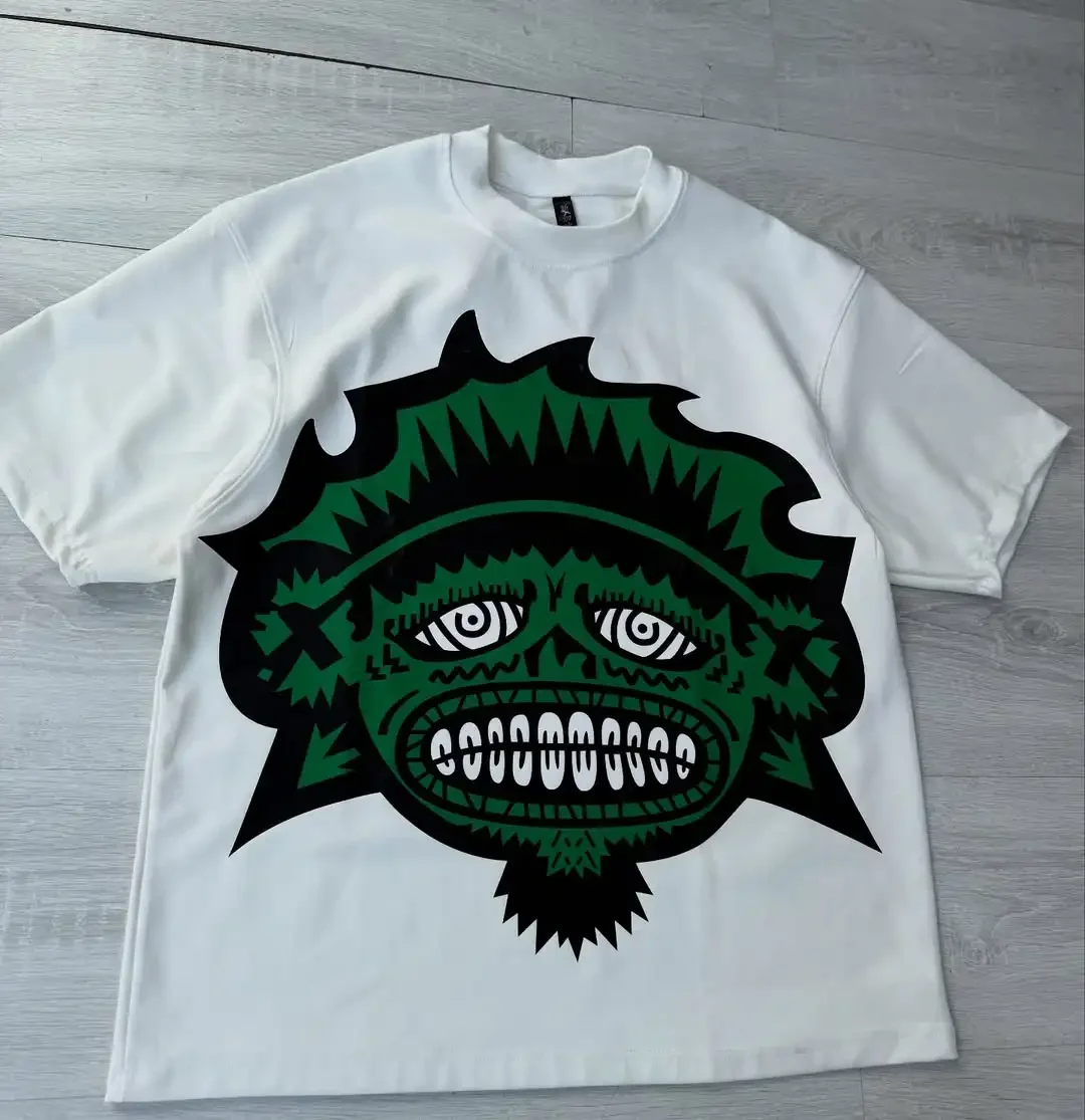 Y2k Harajuku streetwear uomo e donna moda a maniche corte nuova camicia di design con stampa cartoon retrò hip-hop tendenza T-shirt oversize