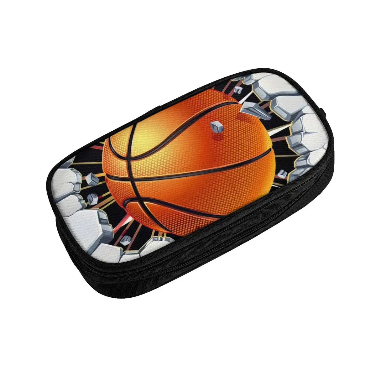 Astucci per matite da basket personalizzati per accessori per la scuola della borsa della scatola della penna rotonda dei punti della cultura fisica