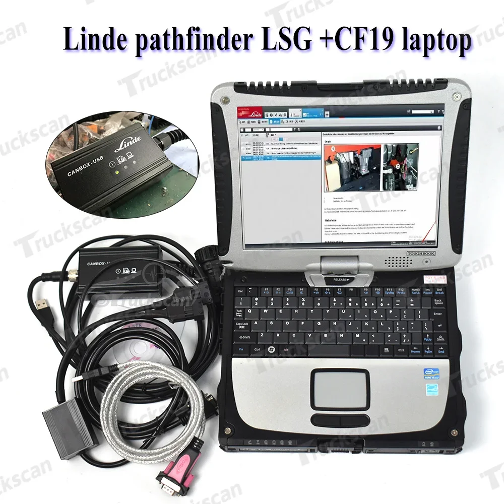 2024 LINDE LSG Forklift Truck Diagnostic Tool for Linde Canbox Doctor Diagnostic scanner Pathfinder Software and CF52 Laptop