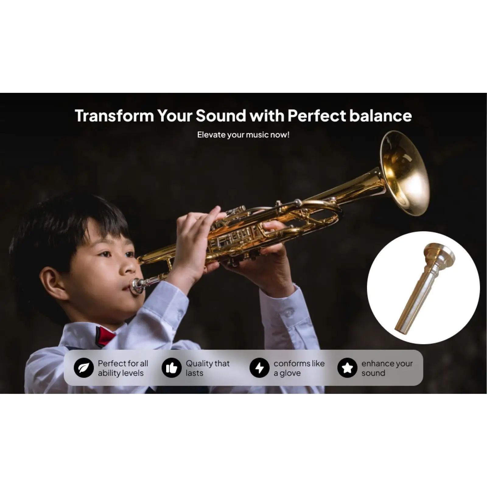 Brass Trumpet Bugle Mouthpiece Comfortable Nozzle Replacement for Music Band Repair Trumpet and Trombone Accessories