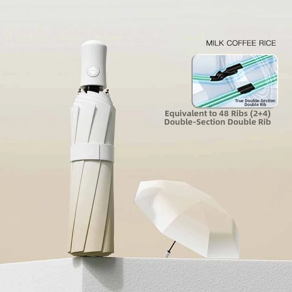 

48Bone Reinforced Automatic Umbrella Waterproof UV Protection Folding Umbrella Easy To Store Gradient Sunproof Brolly Sunshade