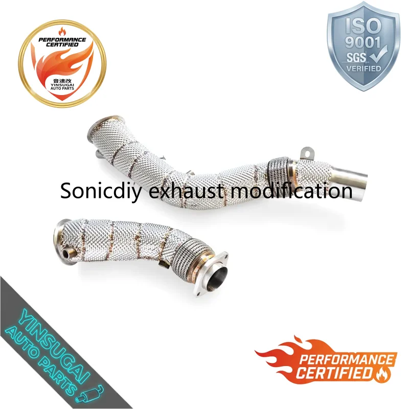 Cuski High Efficiency 304 Stainless Steel Downpipe for BMW M3 F80 M4 F82 3.0T 2014-2019 Factory Direct