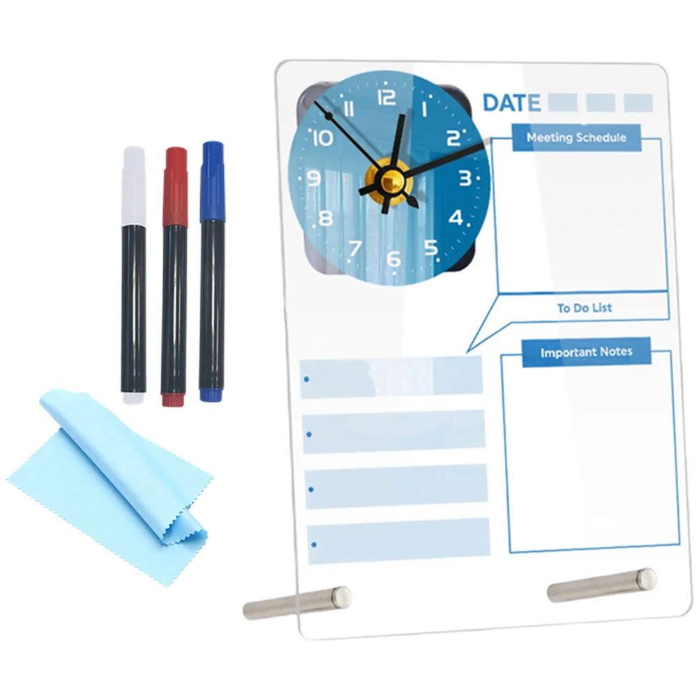 Acrylic Dry Erase Board for Desk Clear Memo Board Multi-Function Desktop Planner Organized Schedule Dry Erase Table