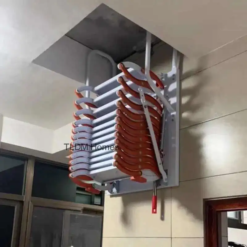 Perabotan Rumah Multifungsi Tangga Lipat Tak Terlihat Tangga Teleskopik Dalam Ruangan Luar Ruangan Tangga Tebal Aloi Aluminium